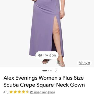 Alex Evenings Purple Scuba Crepe Gown